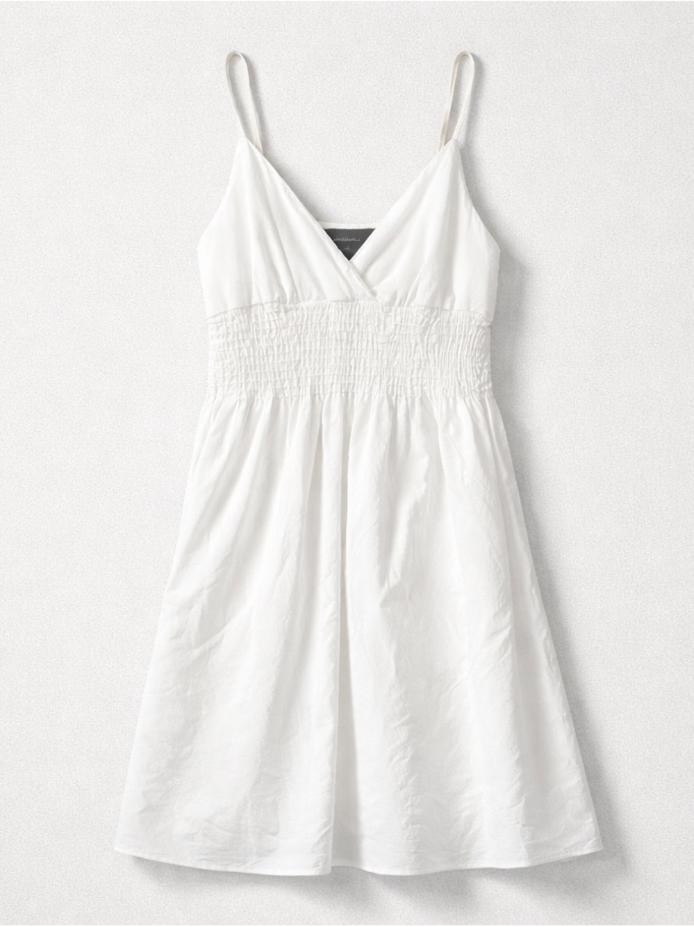 Seductions White Smocked Sundress | Size Medium | 100% Cotton